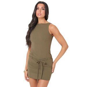 I Saw It First Womens/Ladies Belted Mini Dress / Khaki